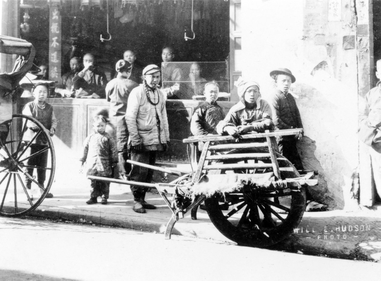 Taczka, Chiny, ok. 1905-7 (bw zdjęcie) autorstwa Will E. Hudson