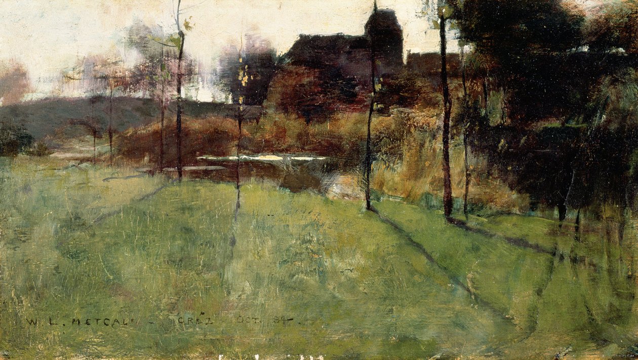 Popołudnie nad rzeką w Grez, 1884 (olej bez panelu) autorstwa Willard Leroy Metcalf