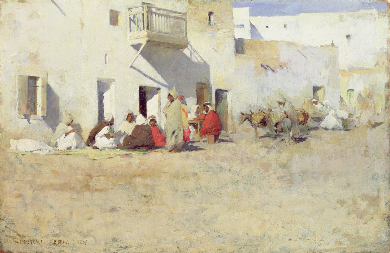 Kawiarnia w Biskrze, Algier, 1887 autorstwa Willard Leroy Metcalf