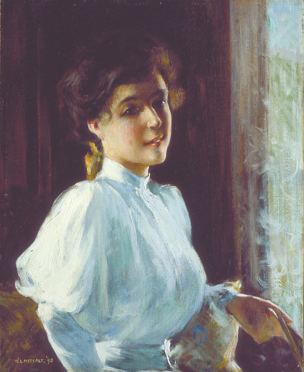 Młoda kobieta (olej na płótnie) autorstwa Willard Leroy Metcalf