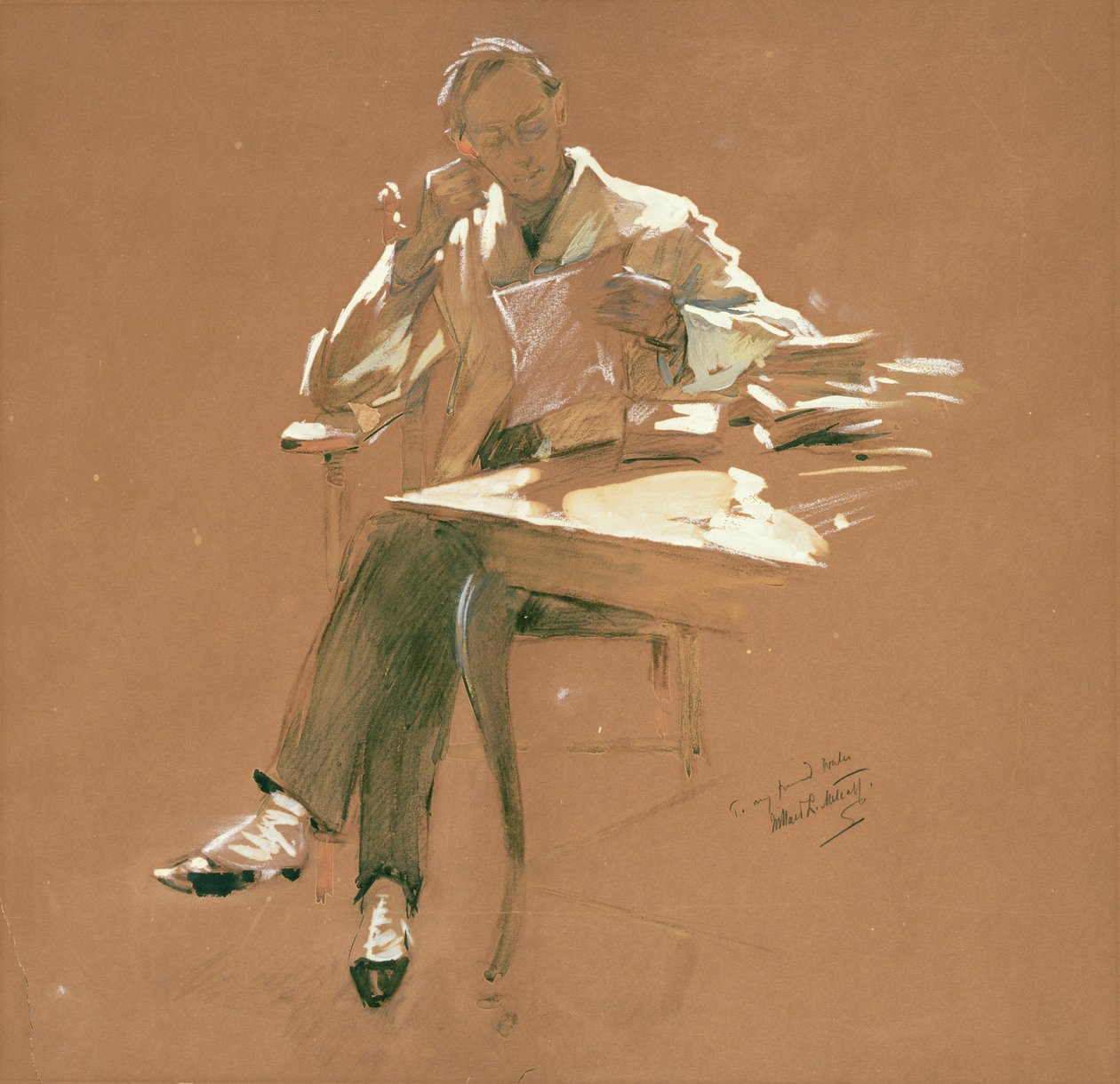 Profesor (chacoal, pastel i gwasz na papierze) autorstwa Willard Leroy Metcalf