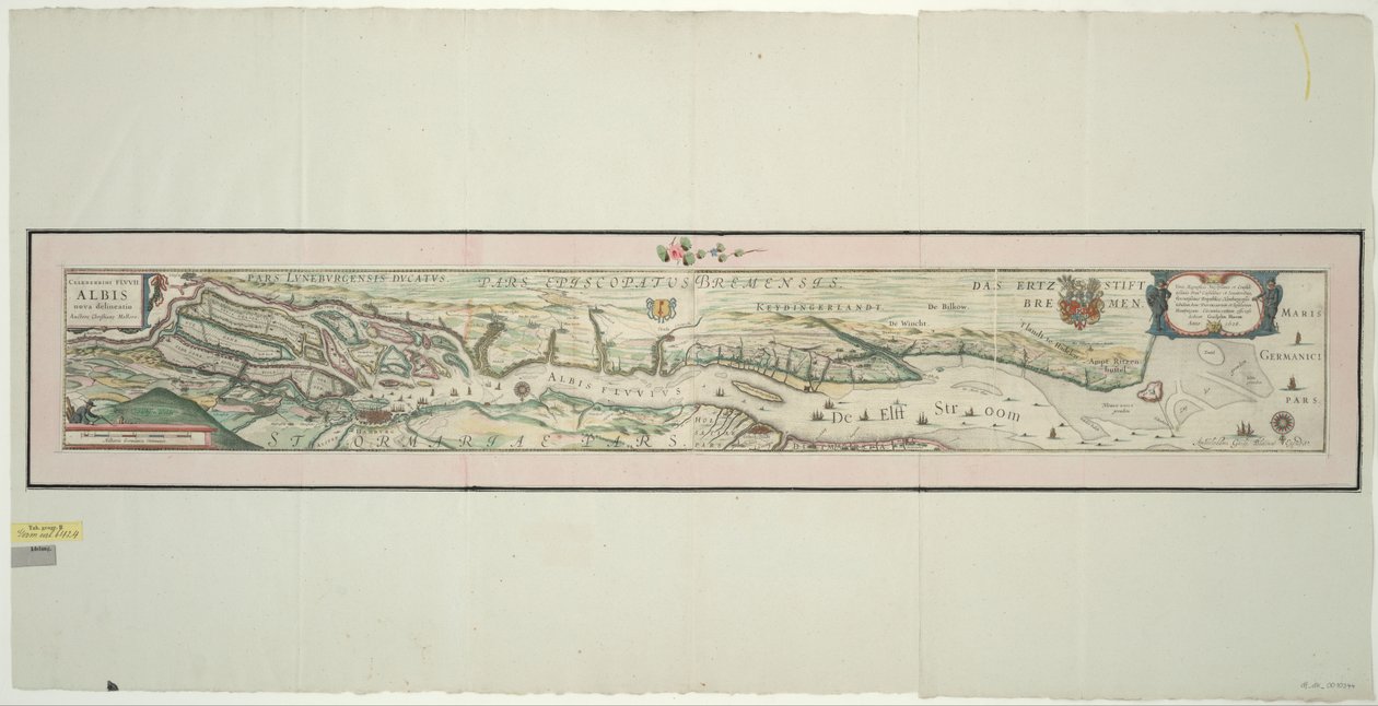 Mapa Dolnej Łaby, 1: 160 000, miedzioryt, 1628 autorstwa Willem Janszoon Blaeu