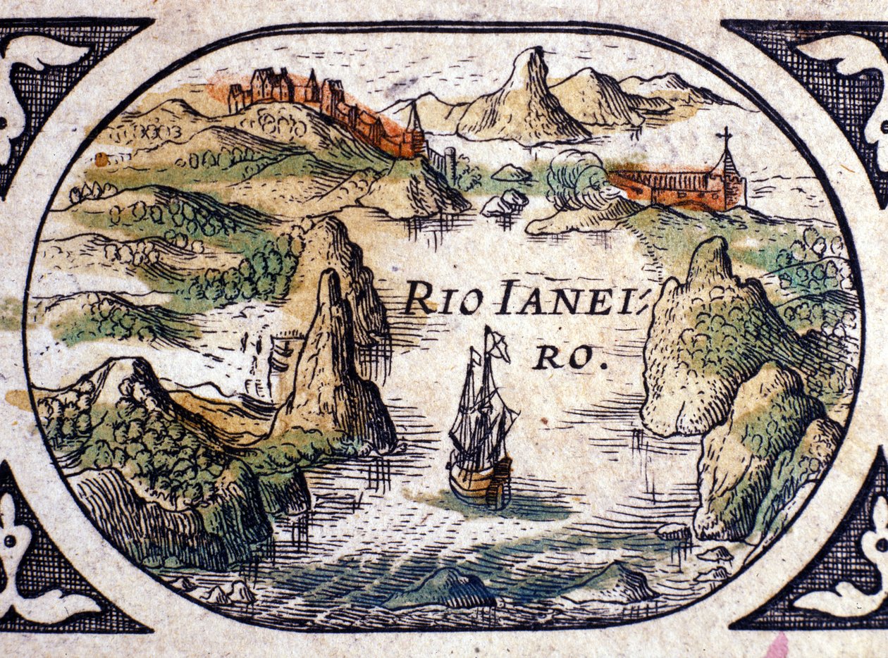 Widok na Rio de Janeiro, Brazylia, 1600 autorstwa Willem Janszoon Blaeu