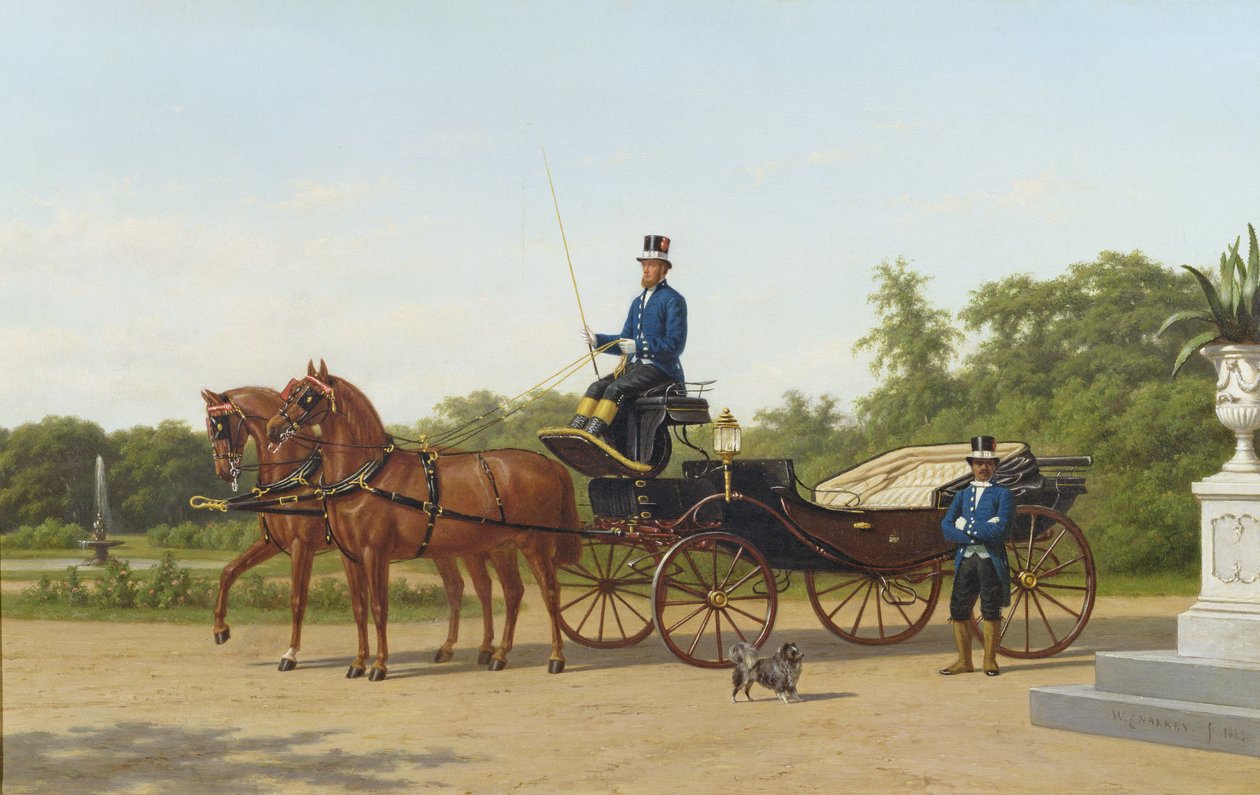 Oczekujący powóz, 1865 autorstwa Willem Carel Nakken