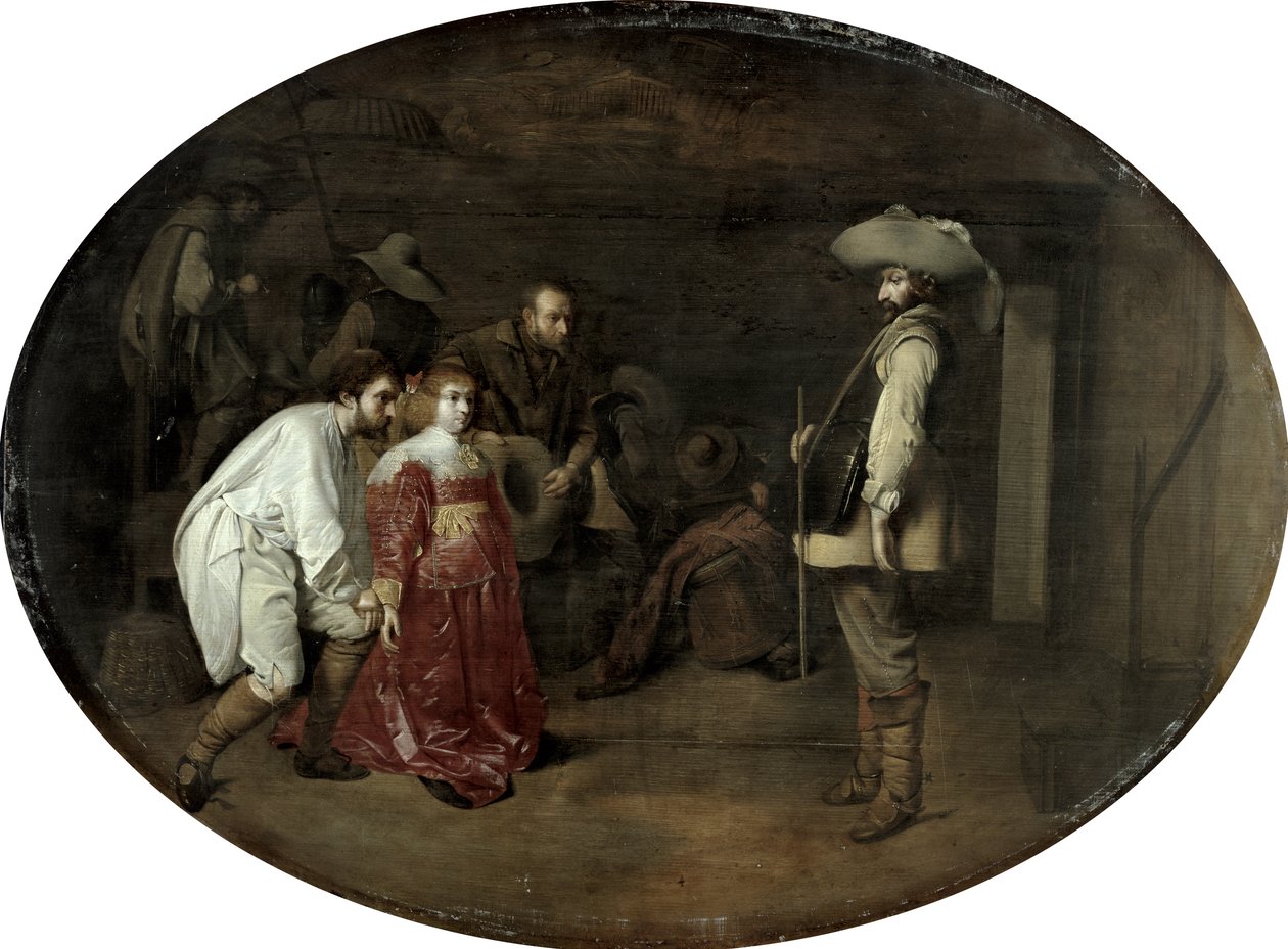 Przywieziony przed kapitana (olej na desce dębowej) autorstwa Willem Cornelisz Duyster