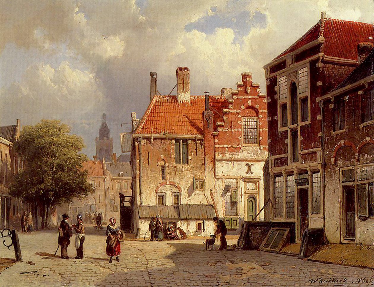 Holenderski Rynek, 1860 autorstwa Willem Koekkoek