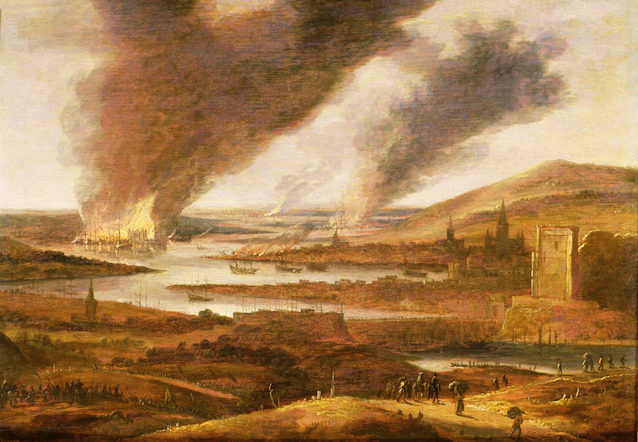 Holendrzy w Medway 1667 autorstwa Willem Schellinks