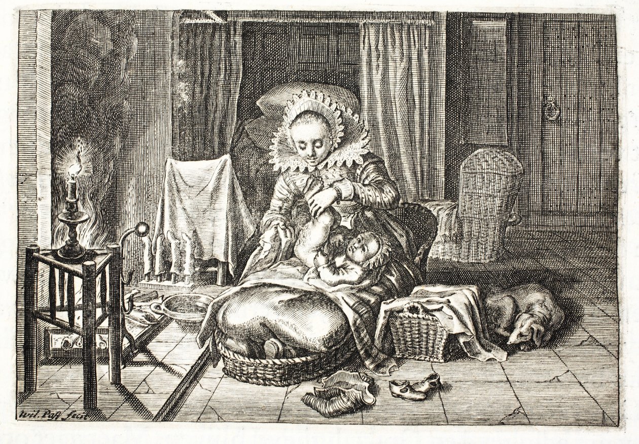 Przewijanie dziecka, ilustracja z 