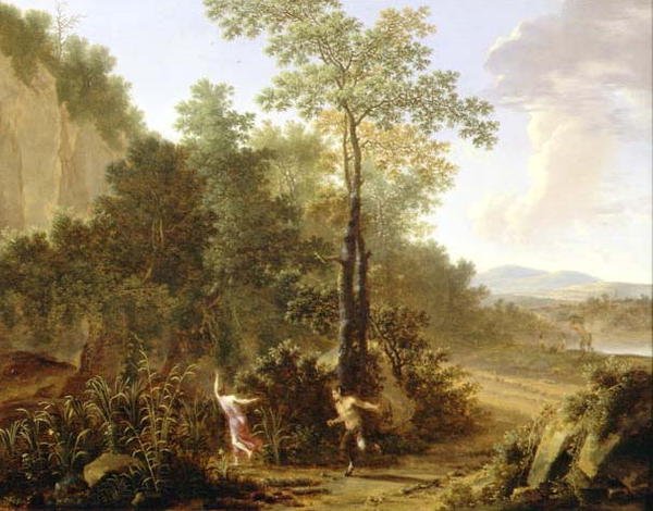 Pan i Syrinx (panel) autorstwa Willem de Heusch