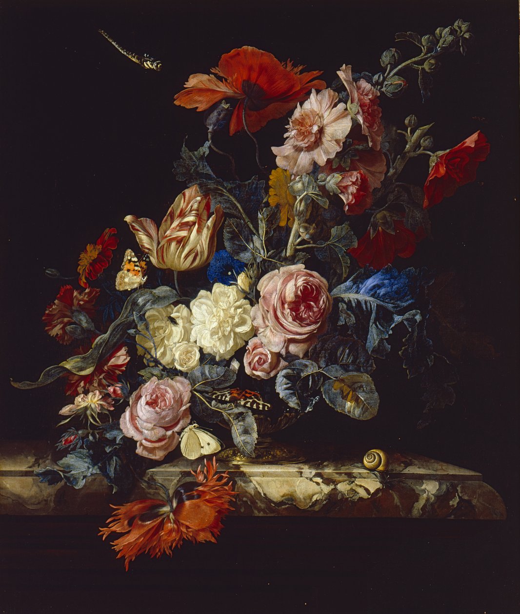 Wazon z kwiatami, 1663 autorstwa Willem van Aelst