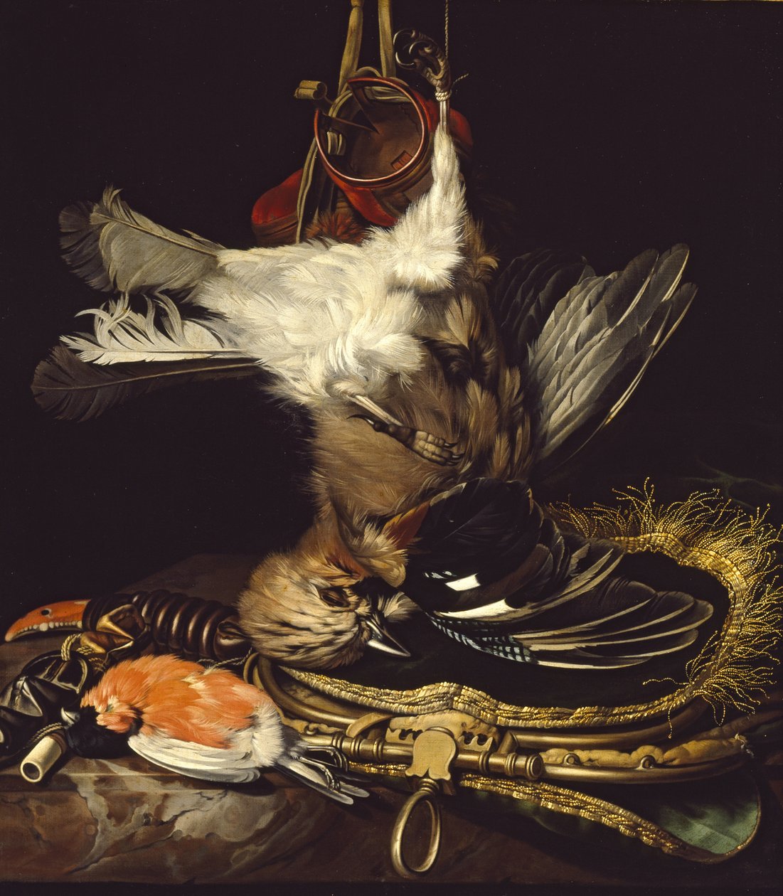 Martwa natura z martwą sójką autorstwa Willem van Aelst