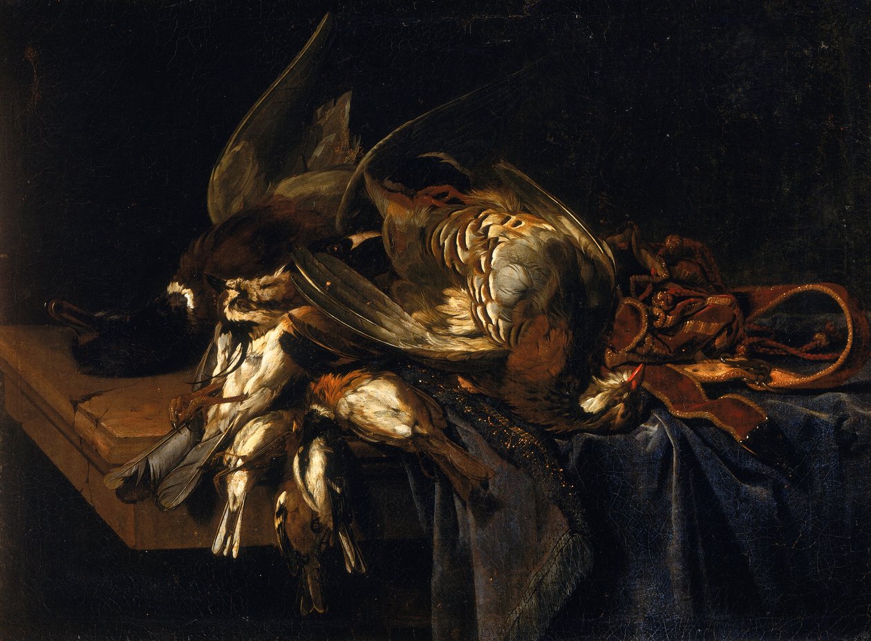Martwa natura z grą autorstwa Willem van Aelst