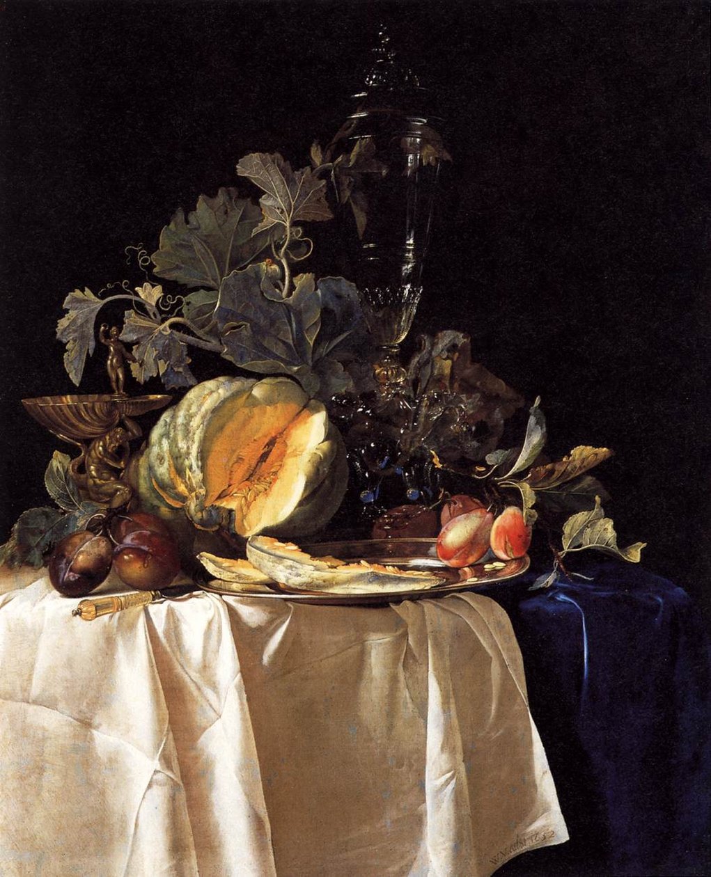 Martwa natura z owocami i kryształową wazą autorstwa Willem van Aelst