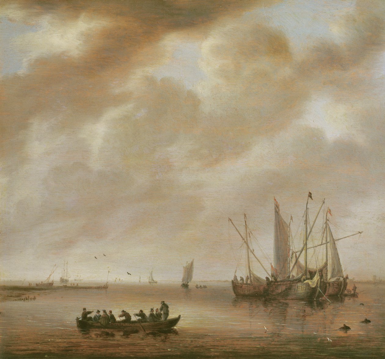 Spokojne morze, 1651 autorstwa Willem van Diest