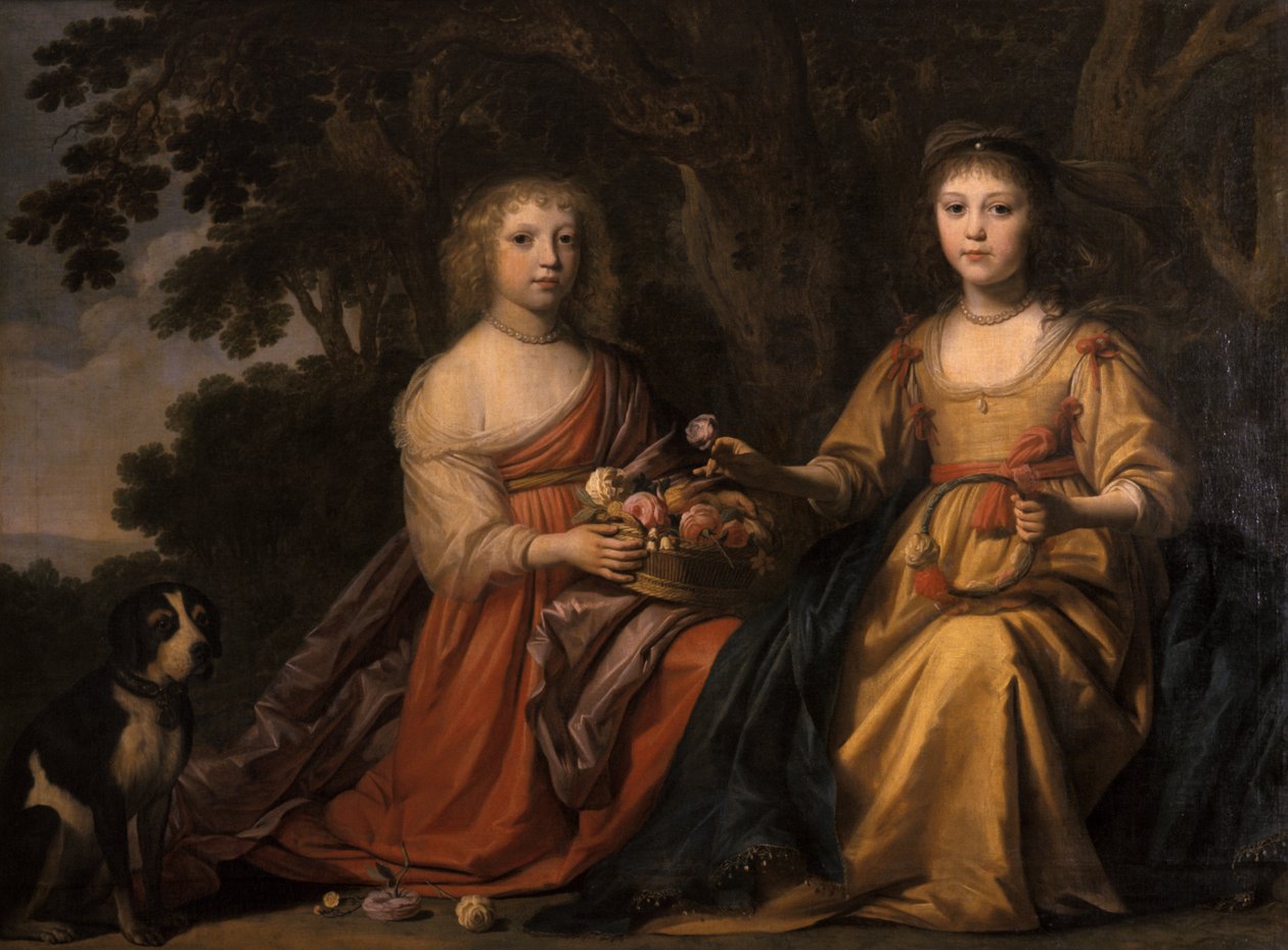 Maria Magdalena i Charlotta Elisabetha, księżniczki Nassau autorstwa Willem van Honthorst