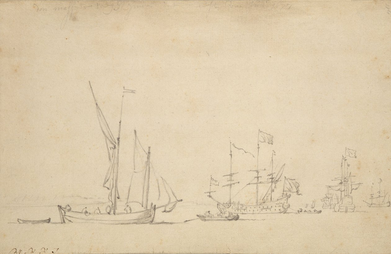 Statki ze Sluis, 1677 autorstwa Willem van de Velde