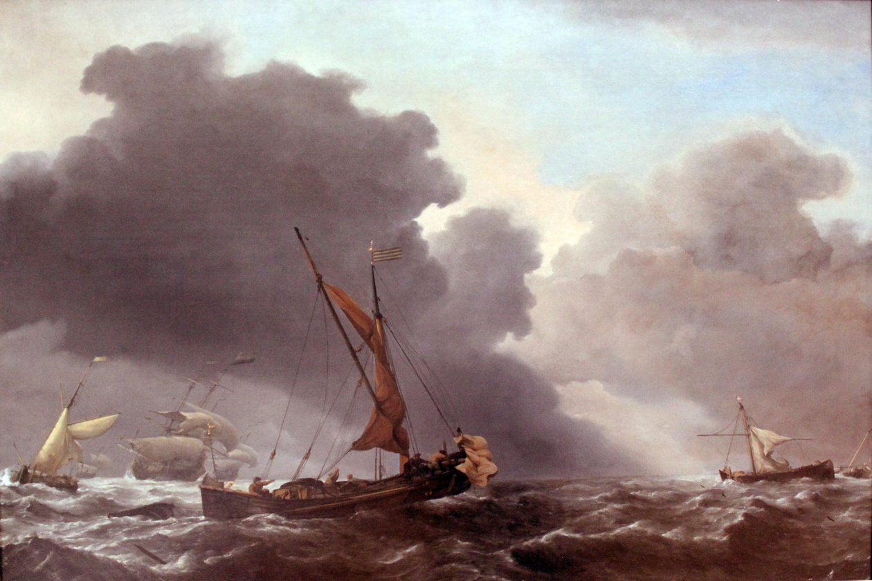 Statki pod wiatr autorstwa Willem van de Velde the Younger