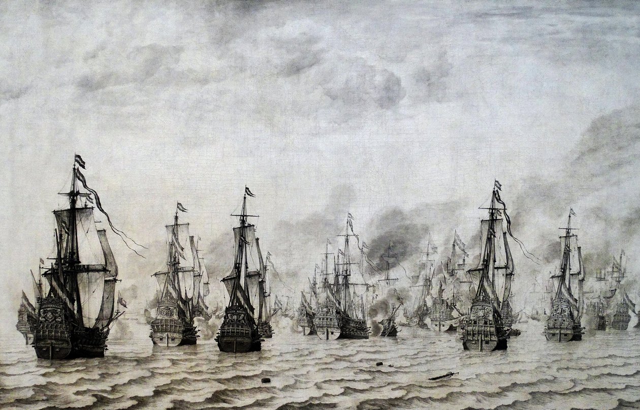 Bitwa pod Dunkierką autorstwa Willem van de Velde the Elder
