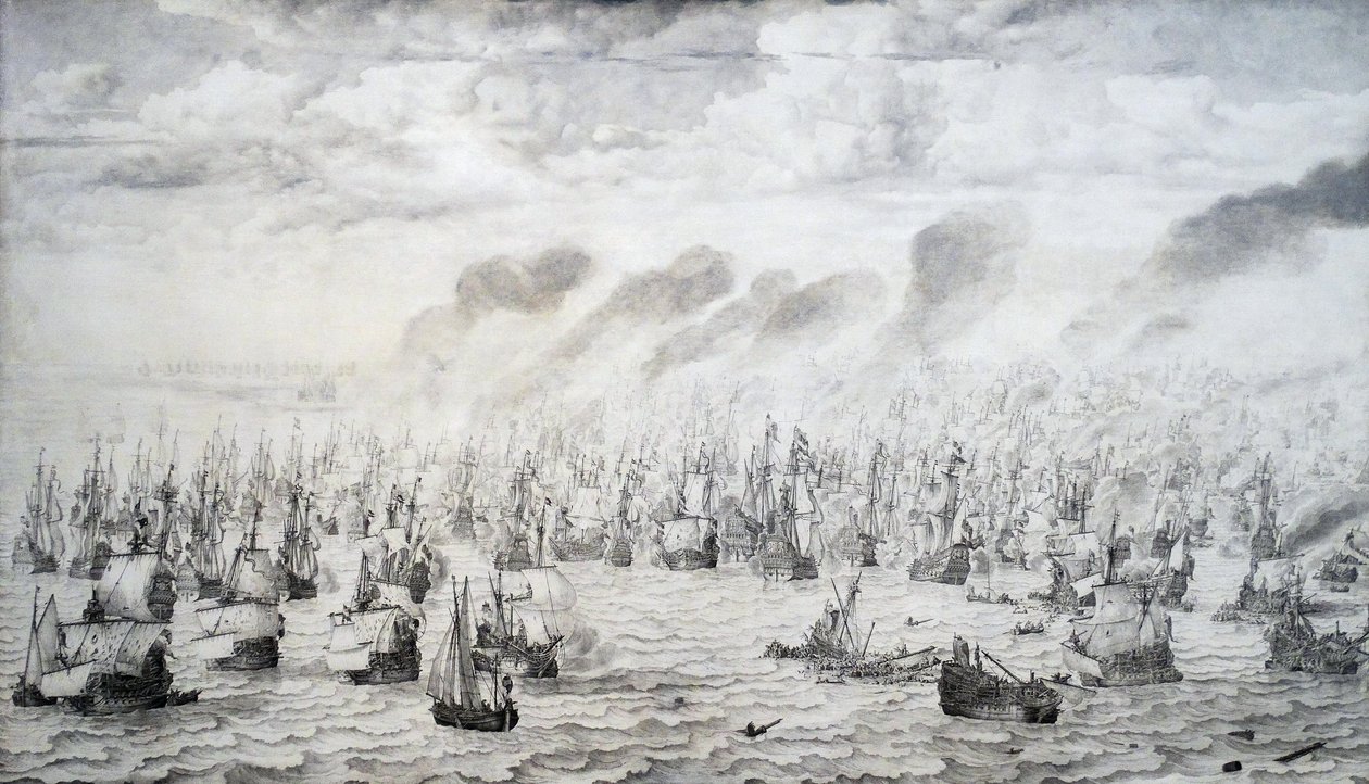 Bitwa pod Terheide autorstwa Willem van de Velde the Elder