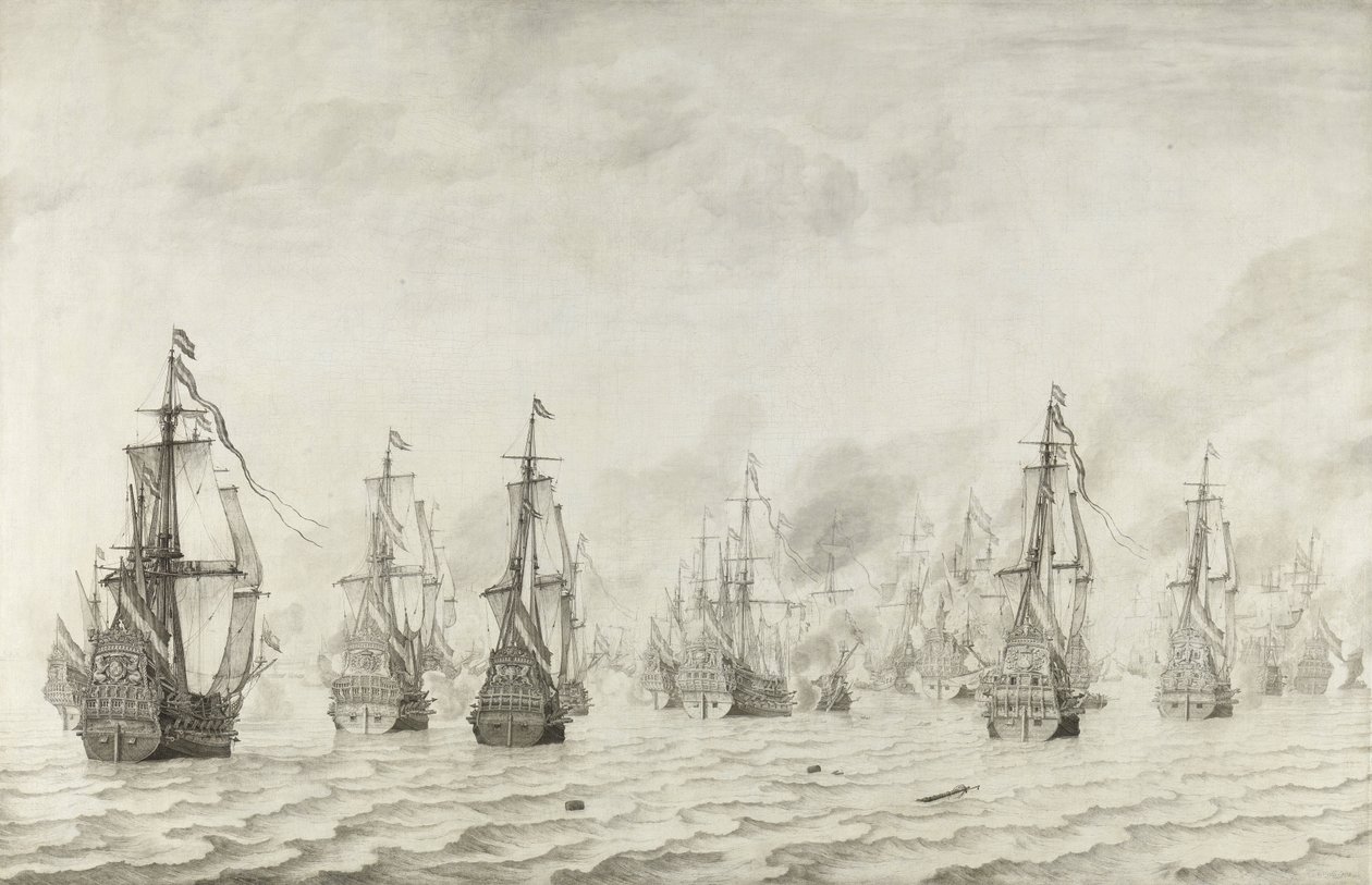 Bitwa pod Dunkierką, 1659 autorstwa Willem van de Velde the Elder