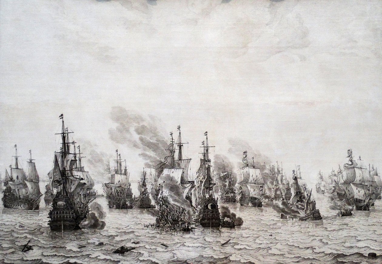 Bitwa pod Livorno autorstwa Willem van de Velde the Elder