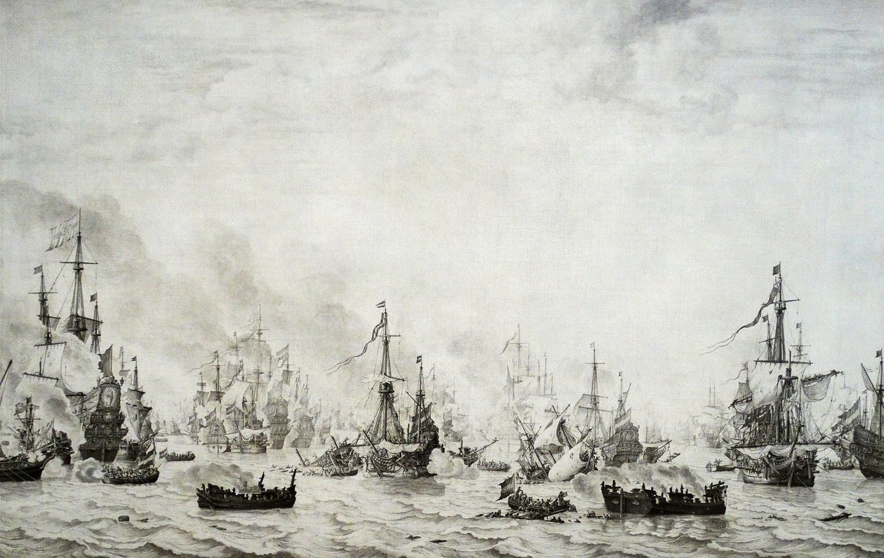 Bitwa pod upadkami autorstwa Willem van de Velde the Elder