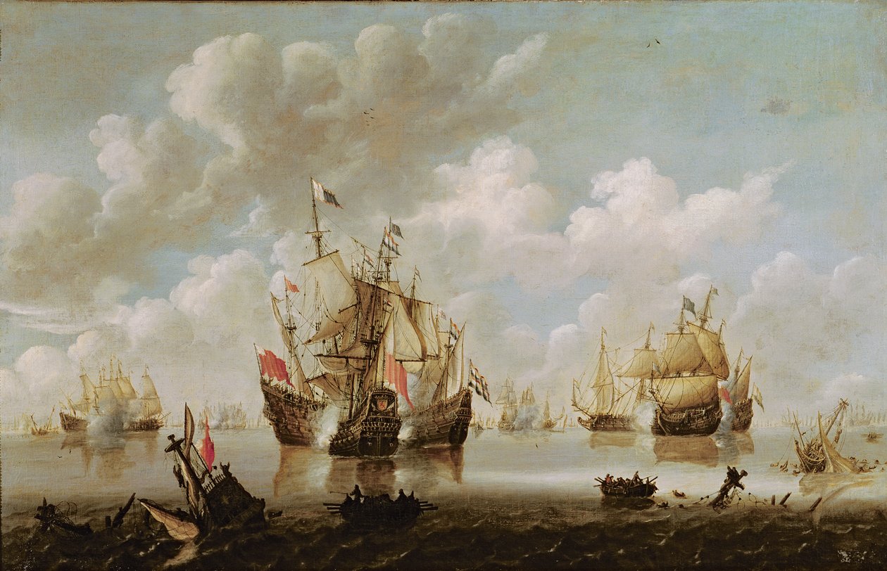 Bitwa morska autorstwa Willem van de Velde the Younger