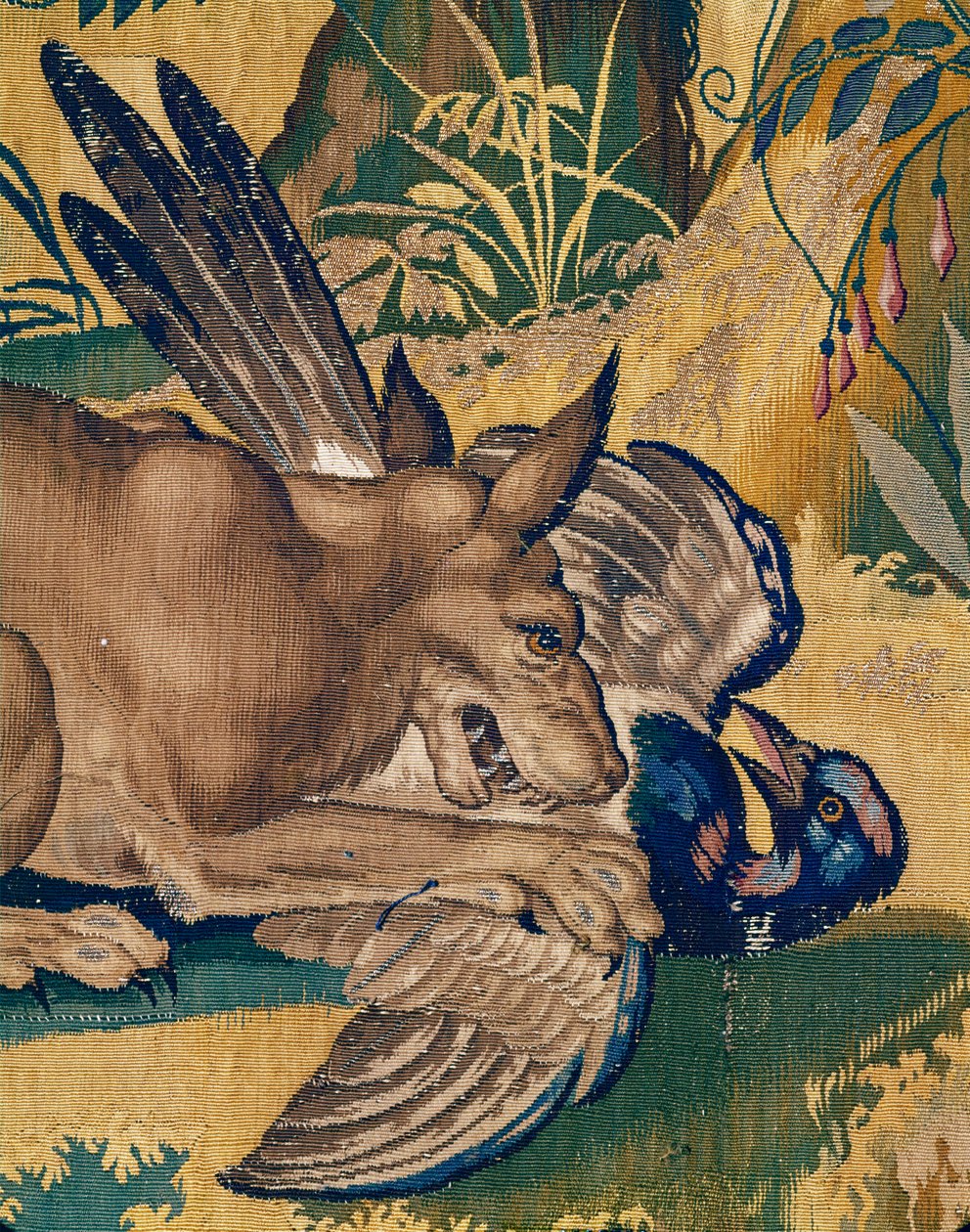 Pies zabijający ptaka (gobelin) autorstwa Willem (after) Tons