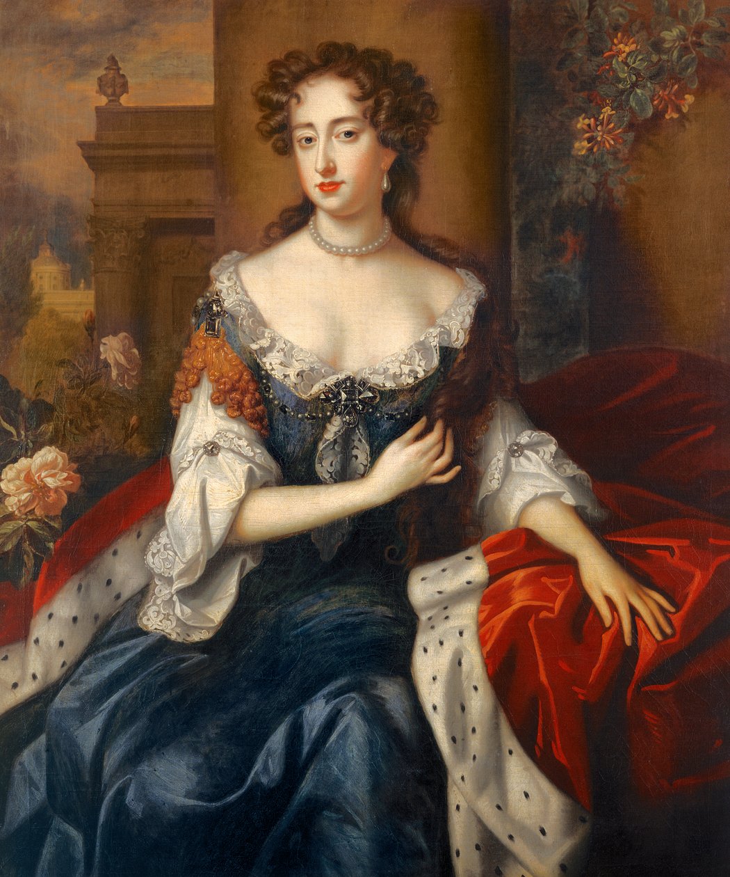 Queen Mary II ok. 1685 r. (olej na płótnie) autorstwa Willem (studio of) Wissing