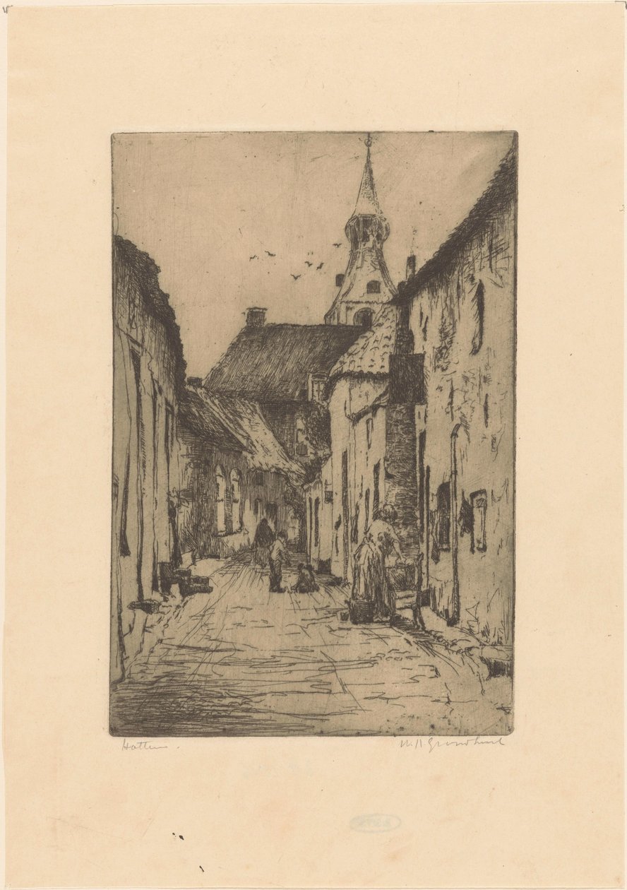 Hattem (oryginalny tytuł na obiekcie) autorstwa Willem Adrianus Grondhout (signed by artist)