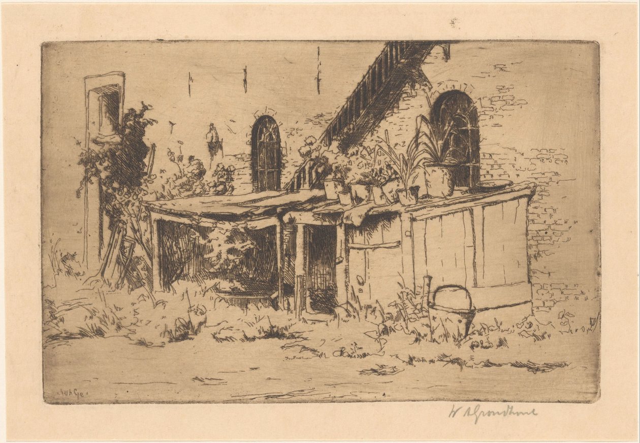 Kurnik w ogrodzie w Voorburgu autorstwa Willem Adrianus Grondhout (signed by artist)