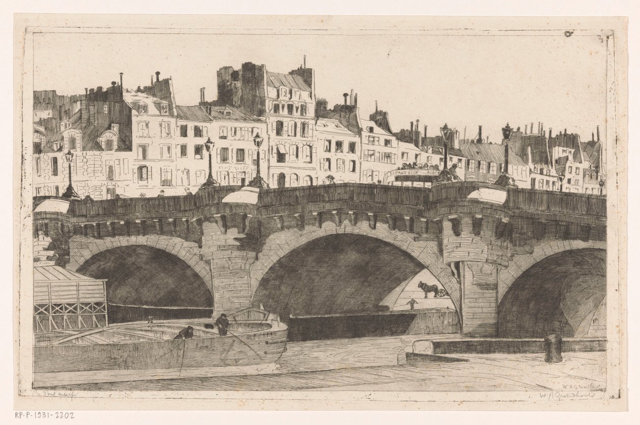 Pont Neuf (oryginalny tytuł na obiekcie) autorstwa Willem Adrianus Grondhout (signed by artist)