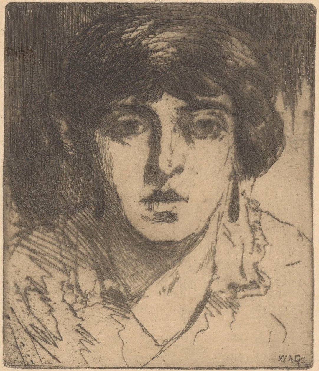 Portret nieznanej kobiety autorstwa Willem Adrianus Grondhout (signed by artist)