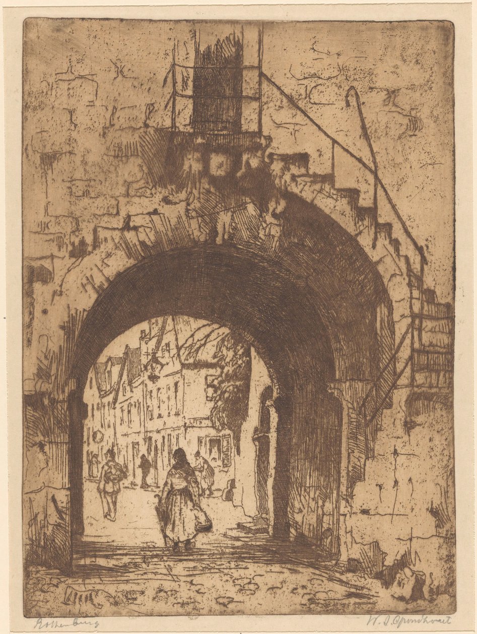 Rothenburg (oryginalny tytuł na obiekcie) autorstwa Willem Adrianus Grondhout (signed by artist)