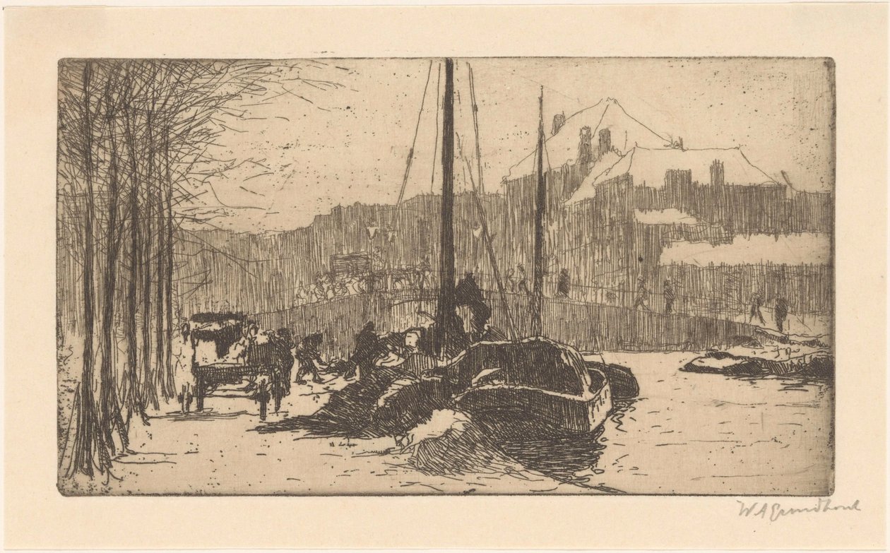 Śnieg w mieście (tytuł oryginalny) autorstwa Willem Adrianus Grondhout (signed by artist)