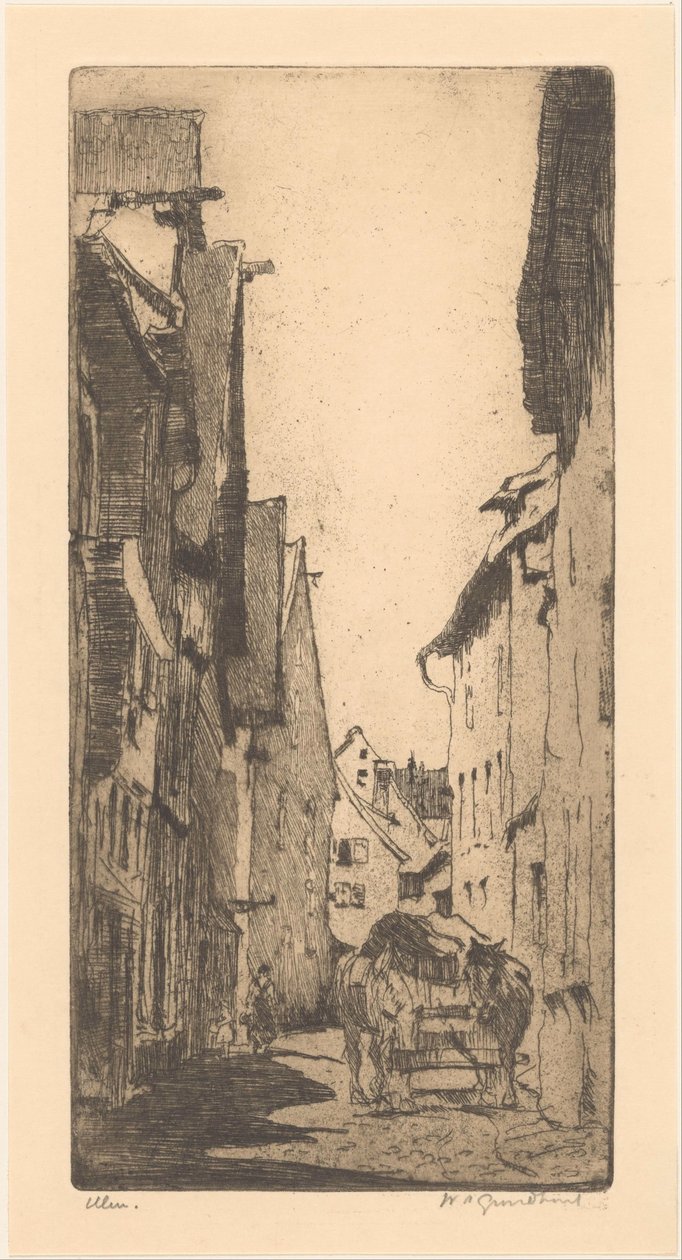 Ulm (oryginalny tytuł na obiekcie) autorstwa Willem Adrianus Grondhout (signed by artist)