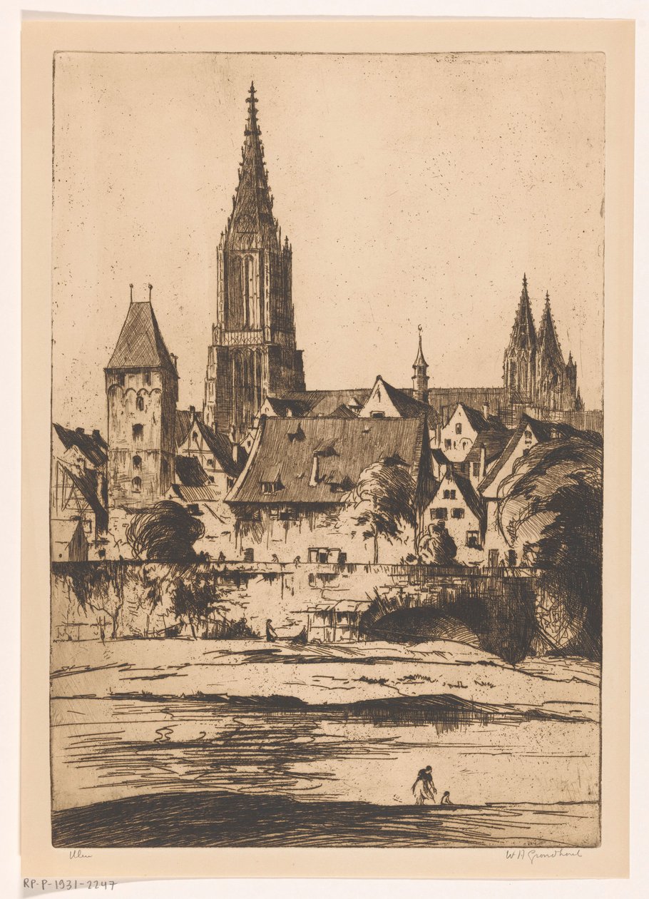 Ulm (oryginalny tytuł na obiekcie) autorstwa Willem Adrianus Grondhout (signed by artist)