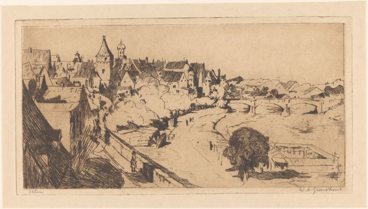 Ulm (oryginalny tytuł na obiekcie) autorstwa Willem Adrianus Grondhout (signed by artist)