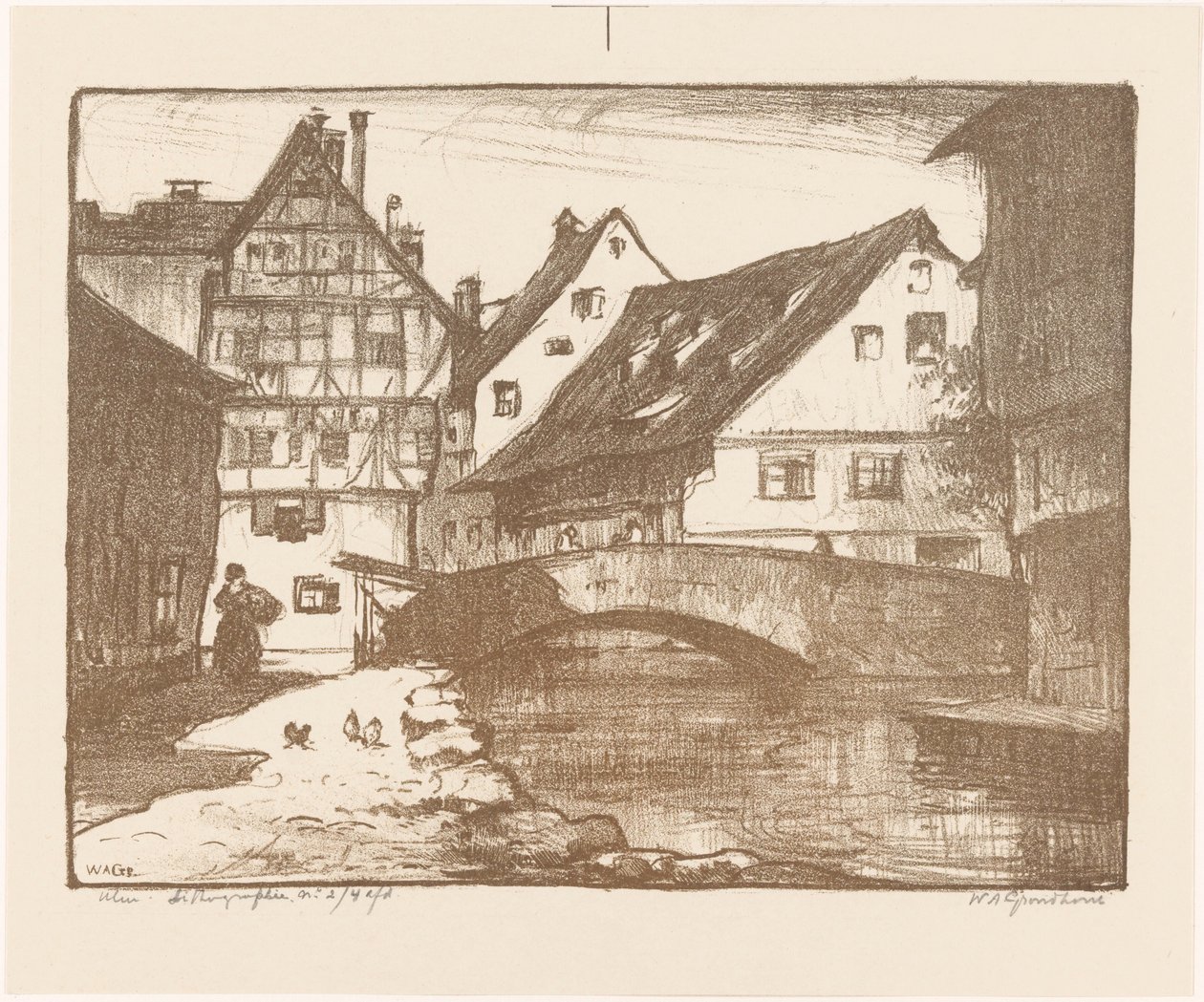 Ulm (oryginalny tytuł na obiekcie) autorstwa Willem Adrianus Grondhout (signed by artist)