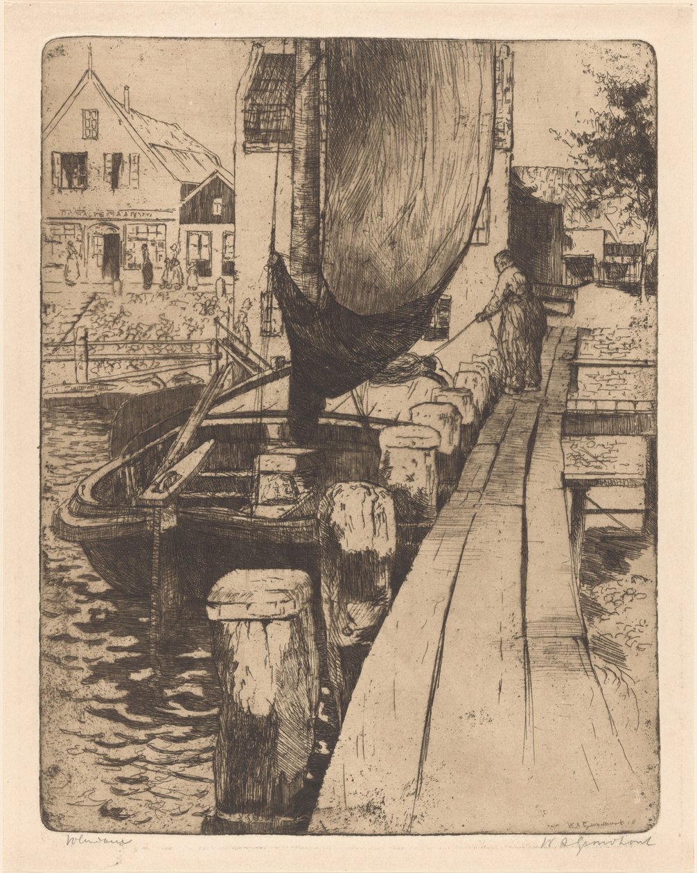 Volendam (oryginalny tytuł na obiekcie) autorstwa Willem Adrianus Grondhout (signed by artist)