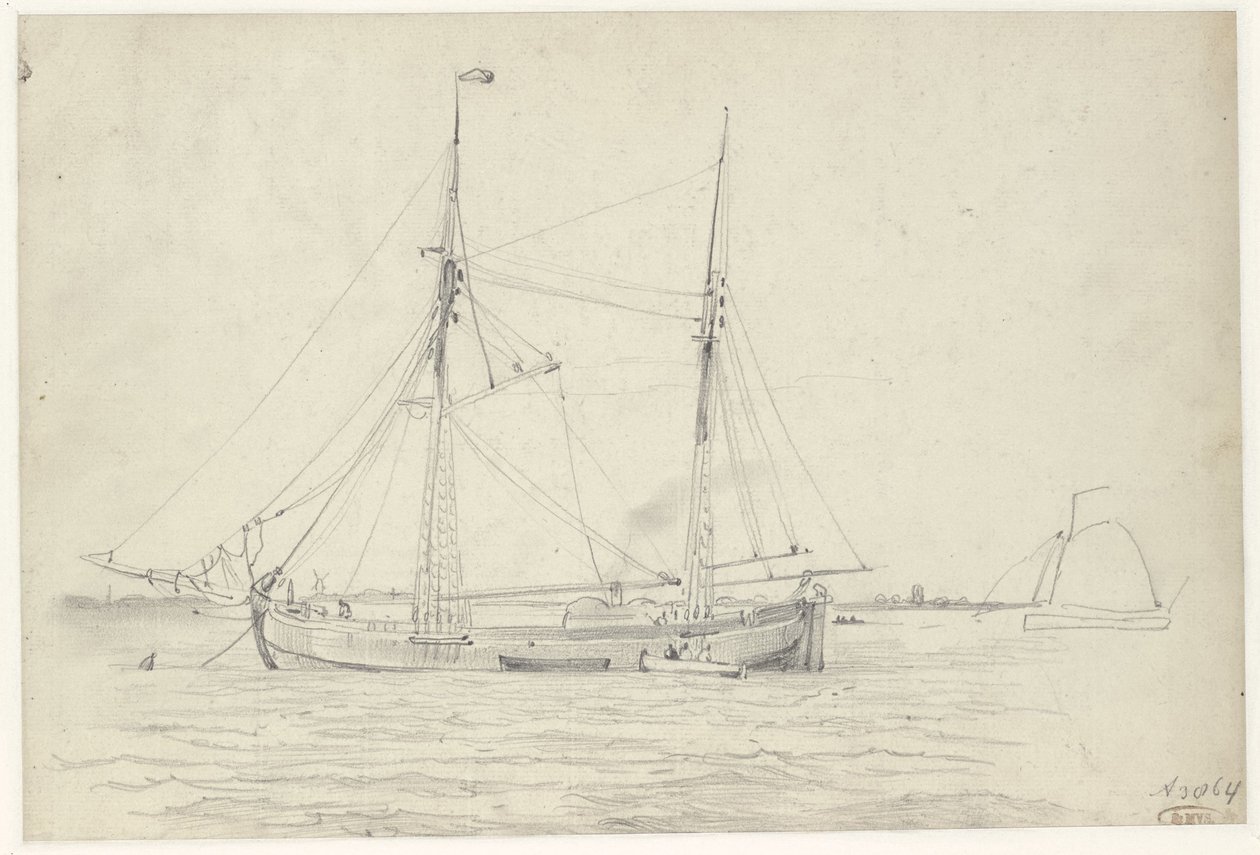 Statek na wodzie autorstwa Willem Anthonie van Deventer