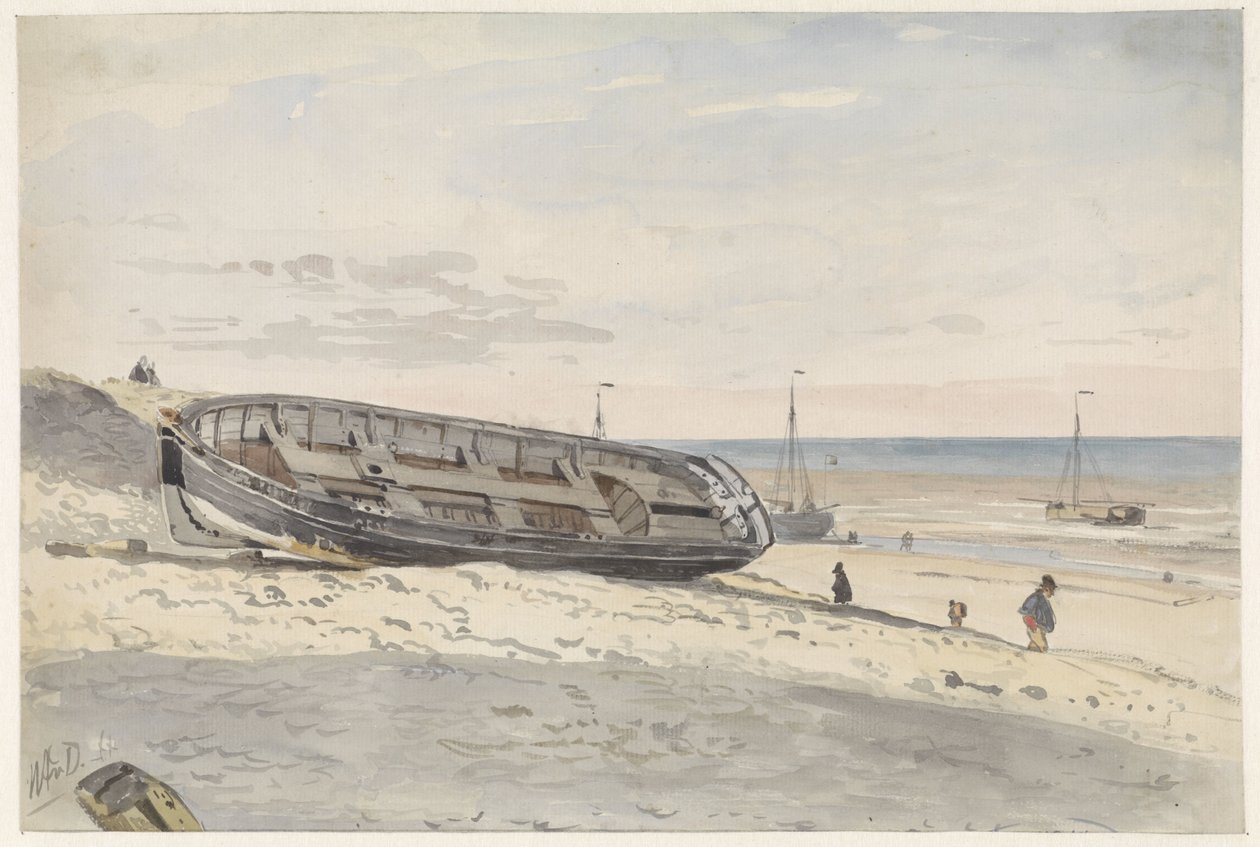 Łodzie na plaży? autorstwa Willem Anthonie van Deventer