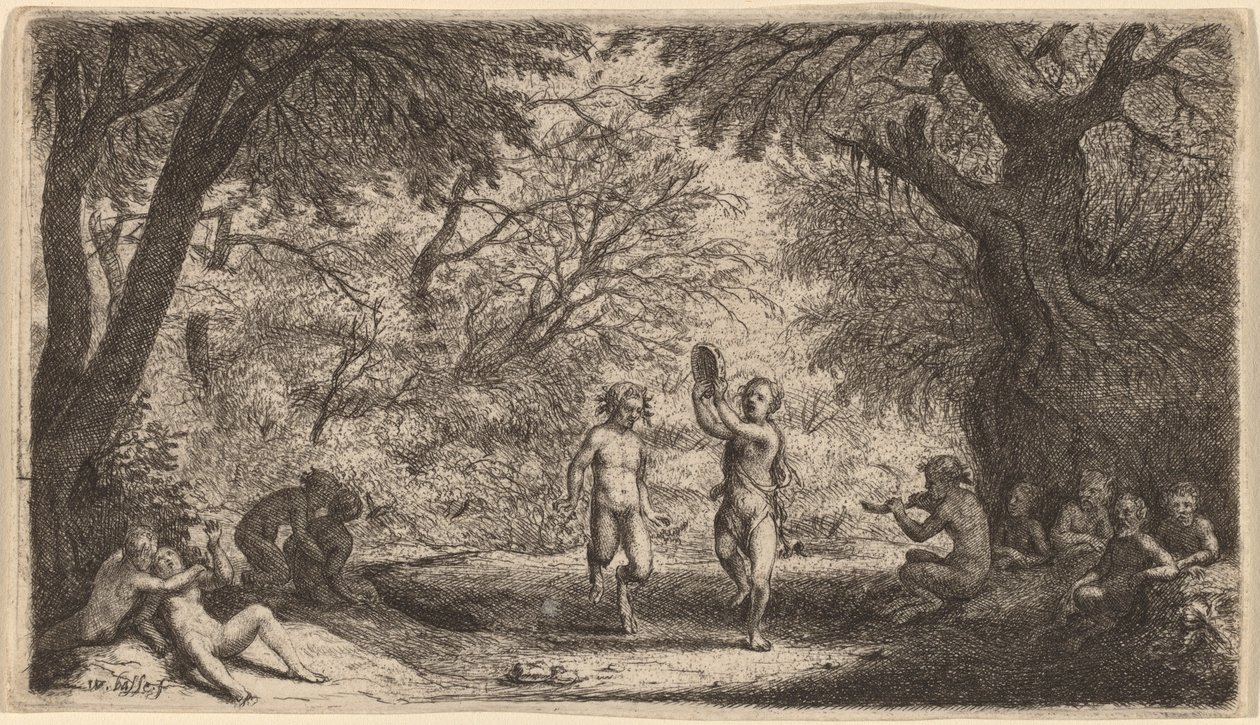 Bachanalia z Tańczącą Parą w Centrum autorstwa Willem Basse