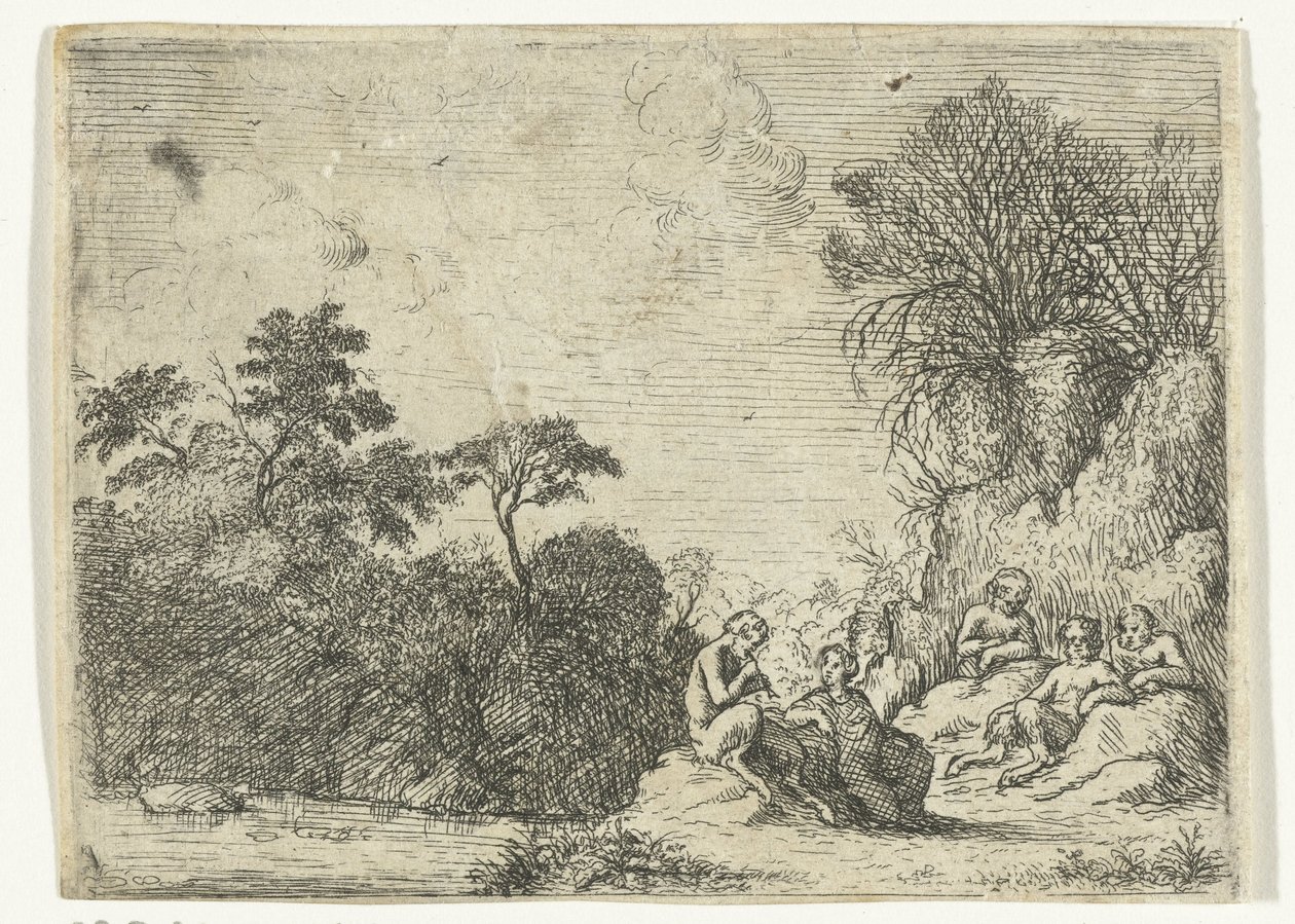 Satyr grający na flecie autorstwa Willem Basse