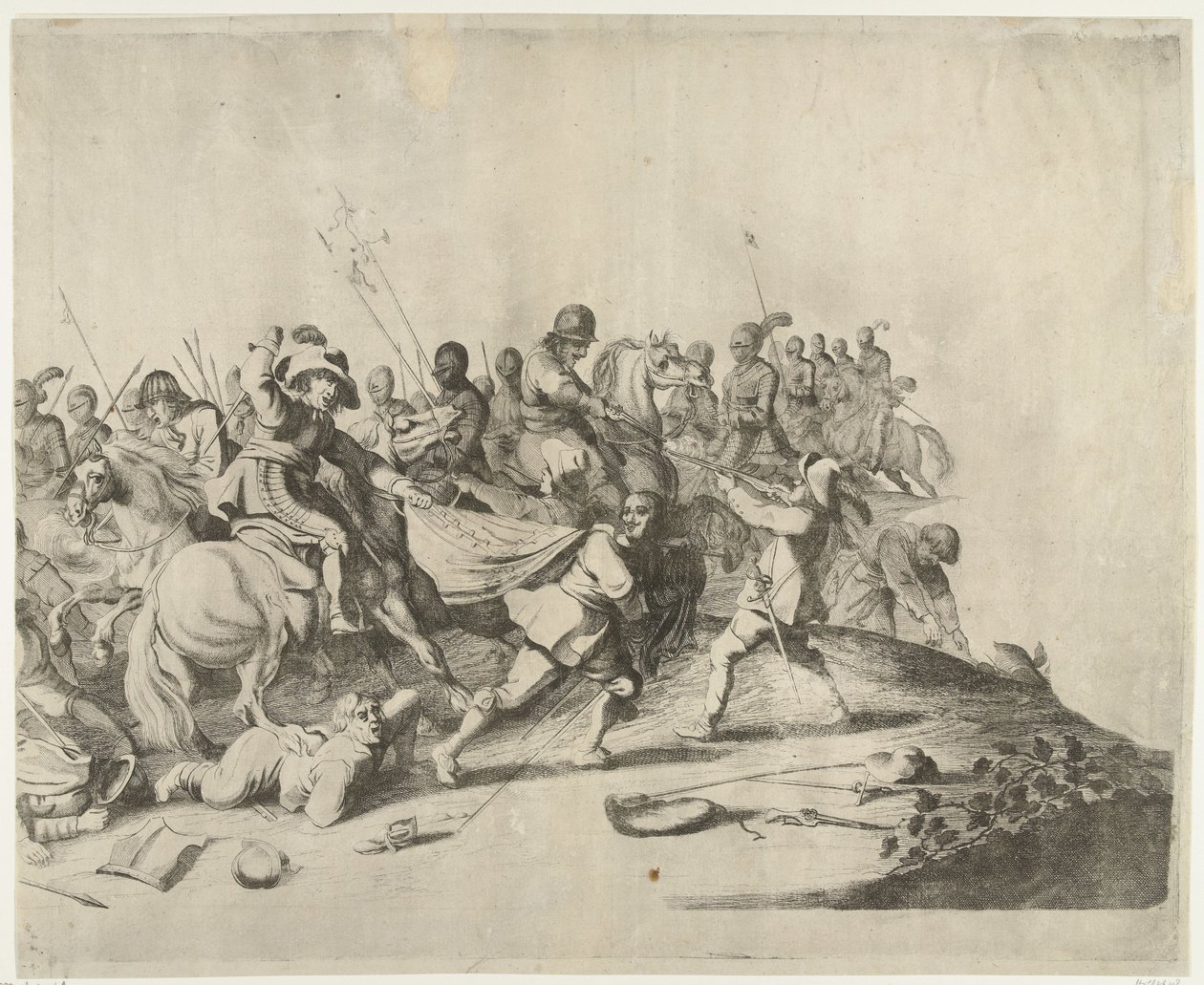Bitwa między jeźdźcami a piechotą autorstwa Willem Basse