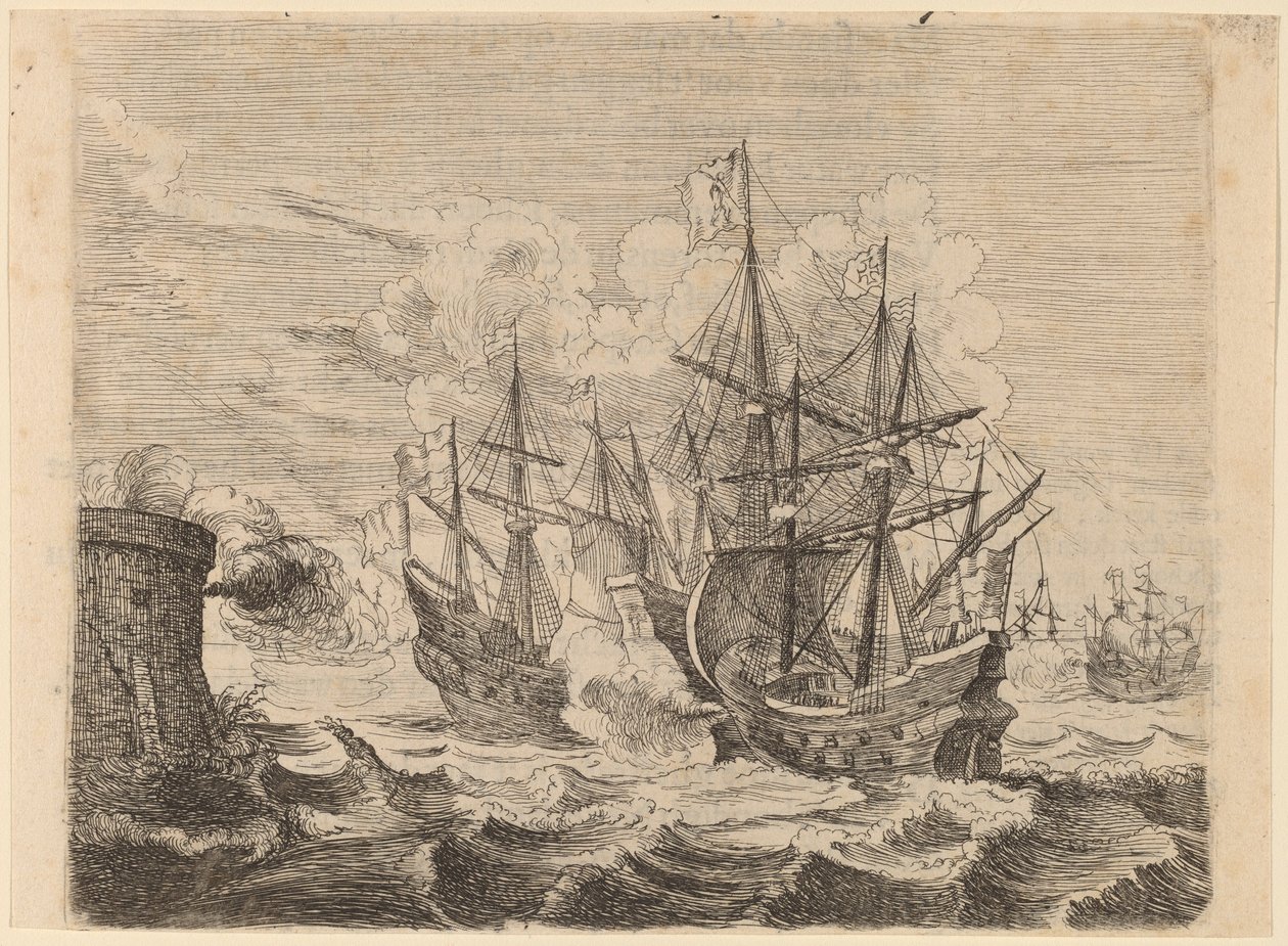 Zwycięstwo Heemskercka nad hiszpańską flotą na Gibraltarze autorstwa Willem Basse