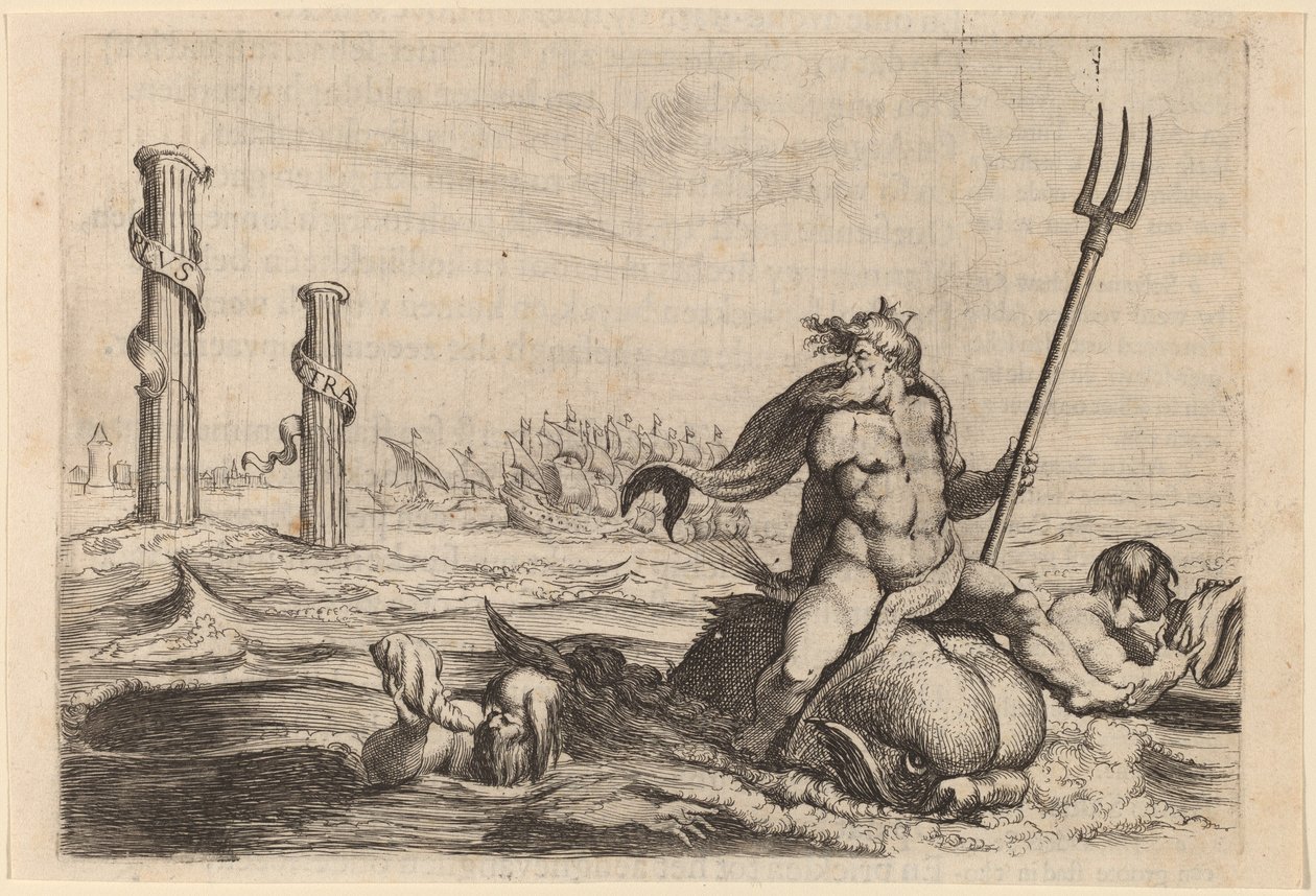Neptun i słupy Herkulesa autorstwa Willem Basse