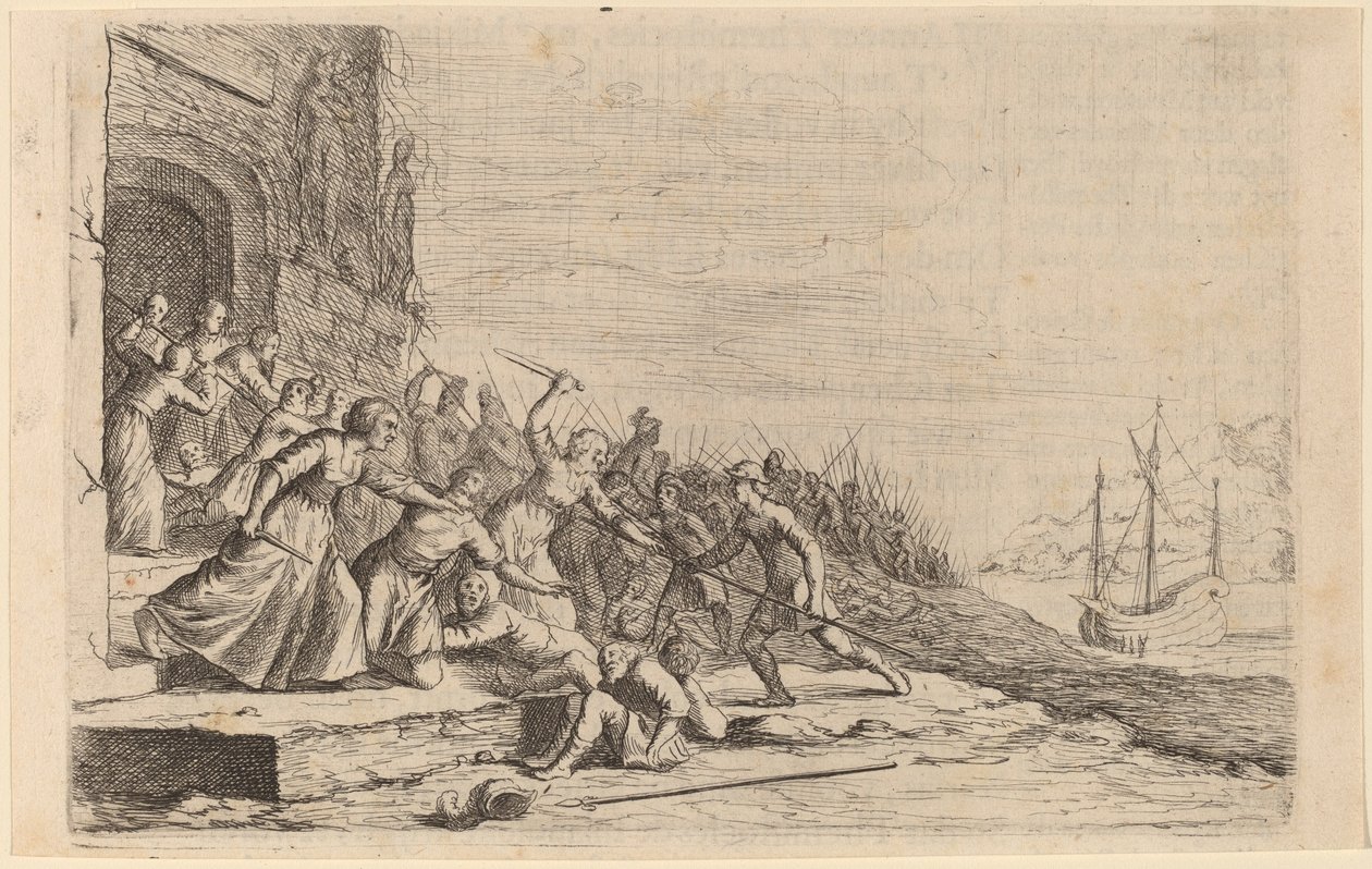 Wyznawcy Solona w obronie świątyni Wenus autorstwa Willem Basse