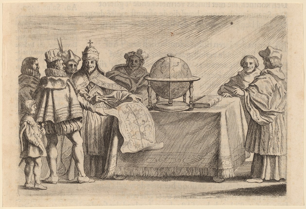 Podział globu między Hiszpanią a Portugalią autorstwa Willem Basse
