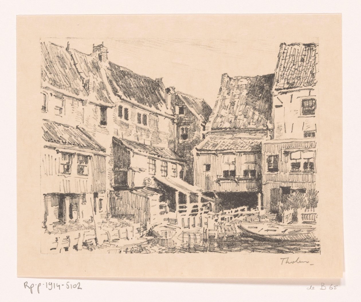 Tyły starych domów, w Enkhuizen Stare domy, Enkhuizen (tytuł oryginalny) autorstwa Willem Bastiaan Tholen (signed by artist)